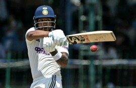 India's Dhruv Jurel plays a shot during the second day of the second Test