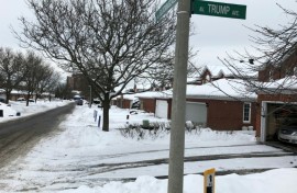 Ottawa is renaming 'Trump Avenue' in a suburb of the Canadian capital, pictured here in January 2021