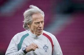 Portugal coach Jorge Jesus at training in Copenhagen on Wednesday