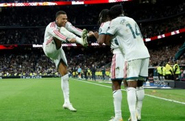 Kylian Mbappe scored twice as Real Madrid romped to a 4-1 victory over Sevilla in La Liga on Sunday