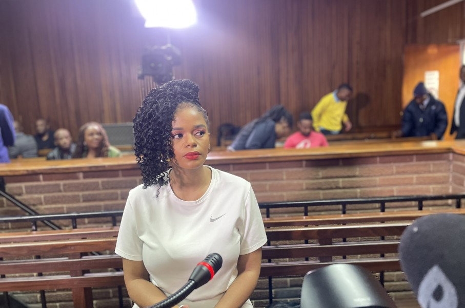 Nandipha Magudumana in the dock ahead of her bail hearing. eNCA/ Silindelo Masikane