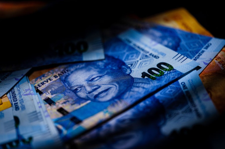 A selection of R100 and R200 banknotes. Simon Dawson/Bloomberg via Getty Images