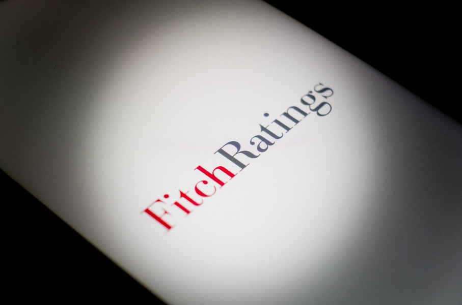 File: The Fitch Ratings logo. Nikolas Kokovlis/ NurPhoto via AFP