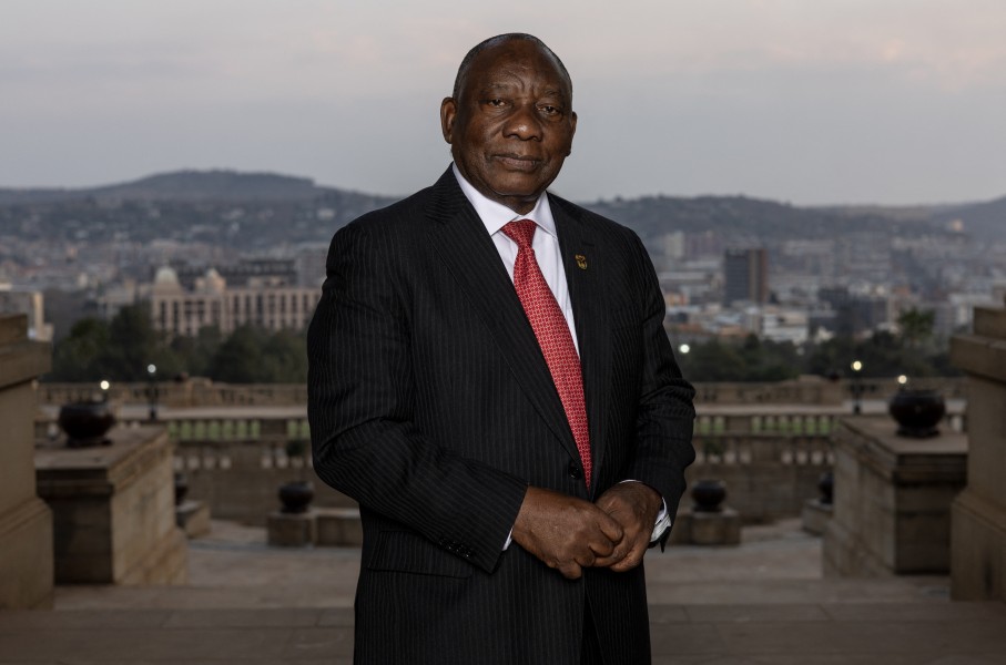 President Cyril Ramaphosa poses for a photo at the Union Buildings. AFP/Wikus de Wet