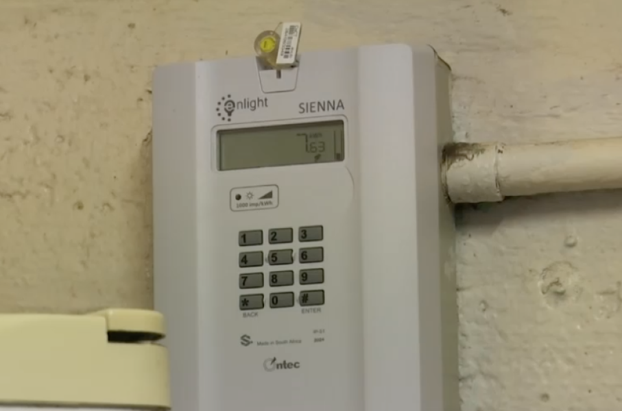 A prepaid electricity meter.