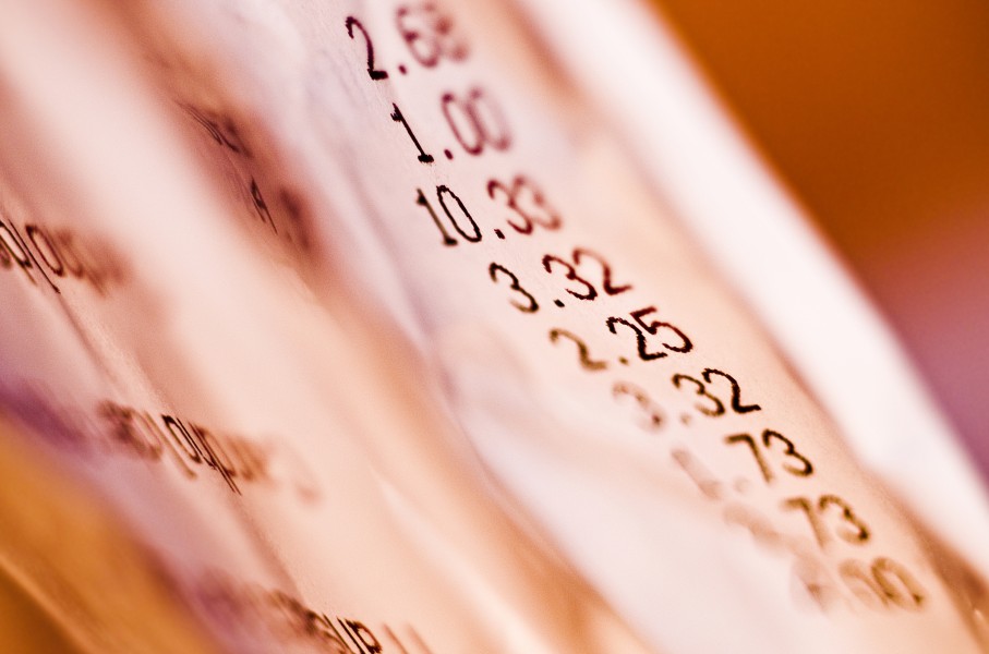 File: A close-up of a grocery receipt. GettyImages/Sean Gladwell