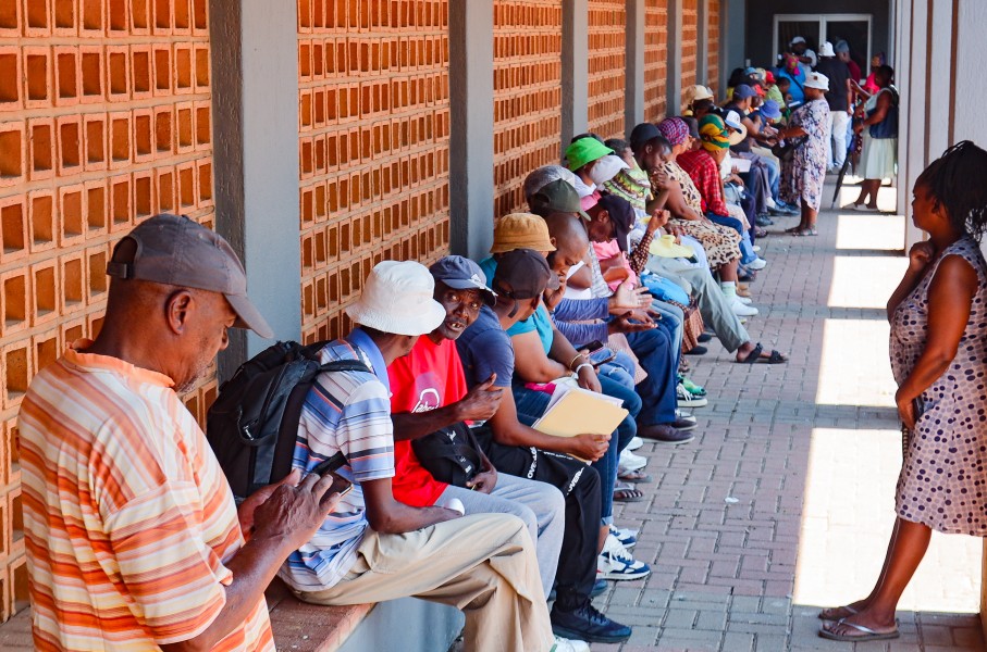 Shop owners queue to register their spaza shop businesses. Gallo Images/Fani Mahuntsi