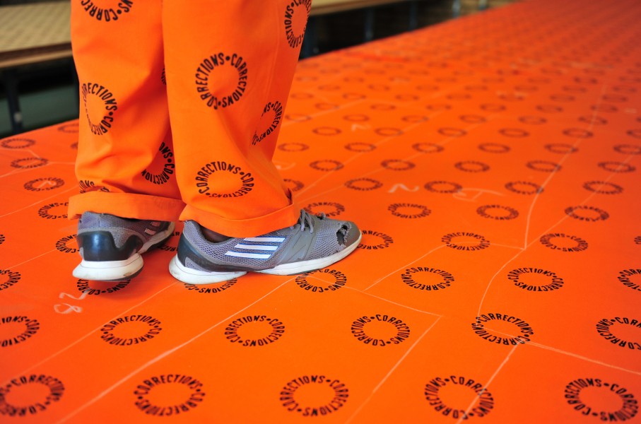 File: A prisoner with Correctional Services printed material. GettyImages/Nigel Jared