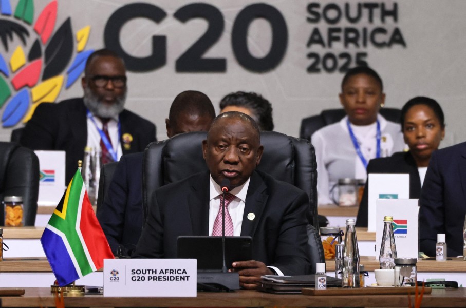 President Cyril Ramaphosa at the closing session of G20 Summit. Kaname Yoneyama / Yomiuri / The Yomiuri Shimbun via AFP
