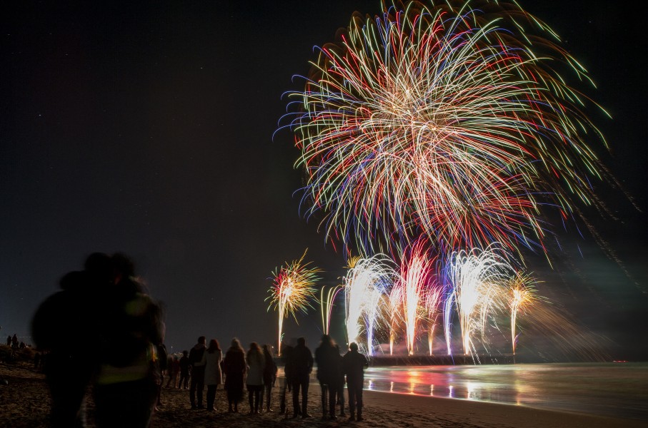 File: Fireworks illuminate the sky above the New Brighton Pier. Sanka Vidanagama/NurPhoto via AFP