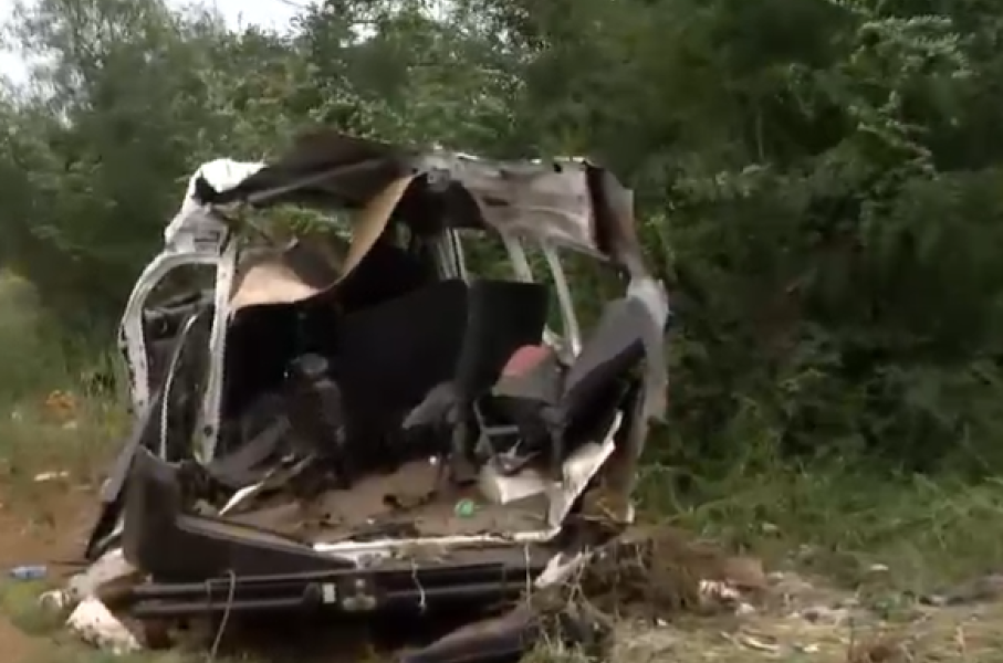 The taxi that was involved in the Vaal accident.