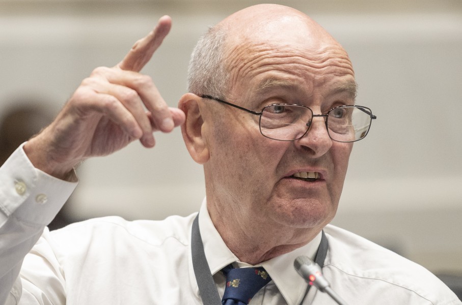 Paul O'Sullivan testifies at the Parliamentary Ad Hoc Committee inquiry into alleged corruption and political interference in the criminal justice system. Gallo Images/Brenton Geach