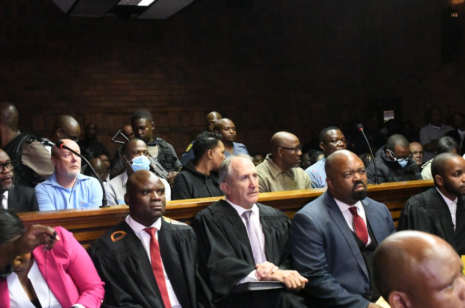 Vusimuzi “Cat” Matlala and Police Officers appear at Pretoria magistrate's court. Gallo Images/Frennie Shivambu 