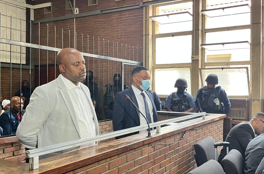Julius Mkhwanazi and Kagiso Lerutla in court. eNCA/Pule Letshwiti-Jones