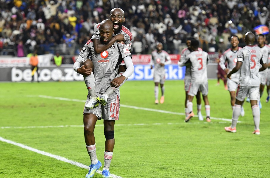 Evidence Makgopa of Orlando Pirates celebrates after scoring a goal. Ashley Vlotman/Gallo Images