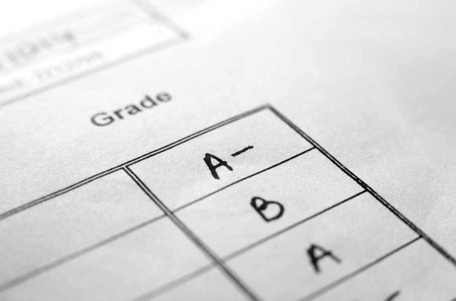 File: A close-up of a report card. GettyImages/jaker5000