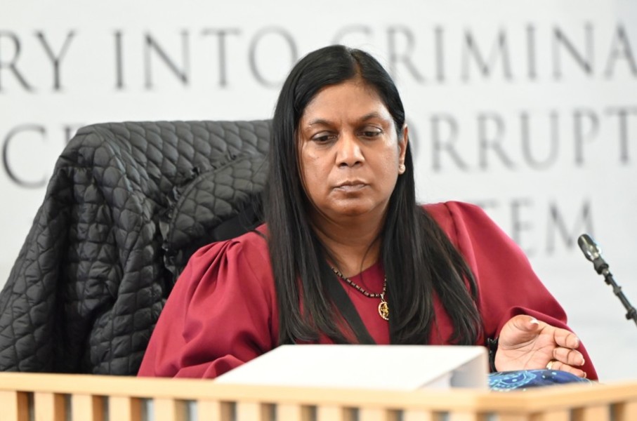 Andrea Johnson testifies at the Madlanga Commission of Inquiry. Gallo Images/Frennie Shivambu