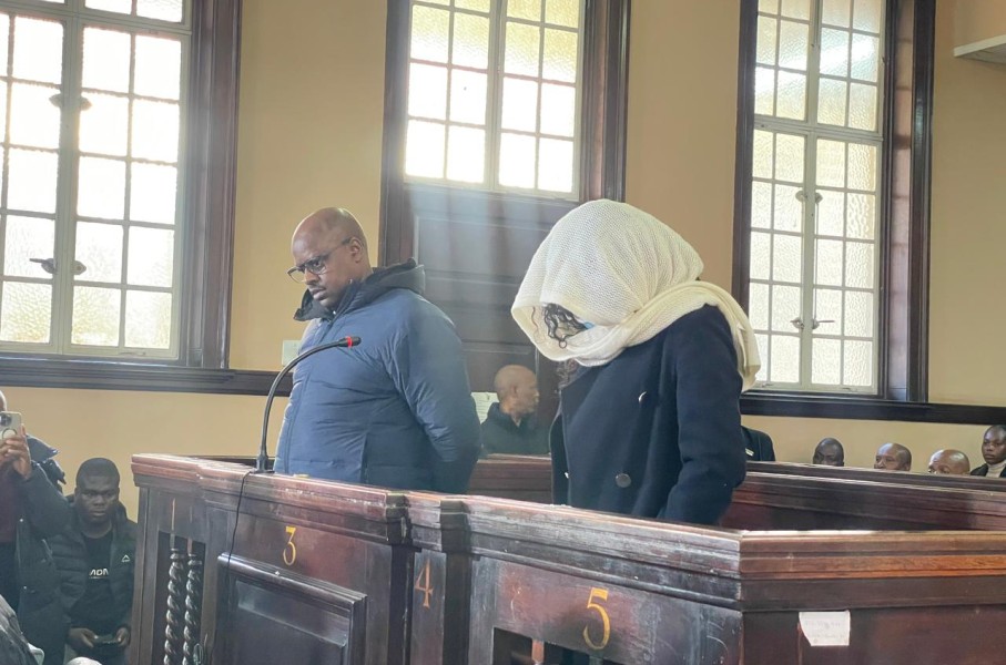 Julius Mkhwanazi and Witness K in court. eNCA/Naomie Kobbie