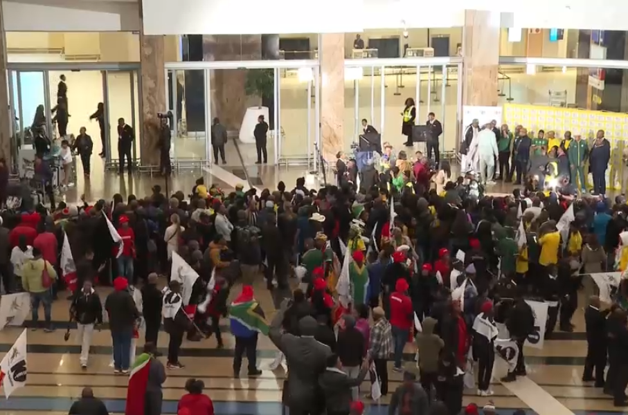 Hundreds of people are at the OR Tambo airport to welcome home the Bafana Bafana.