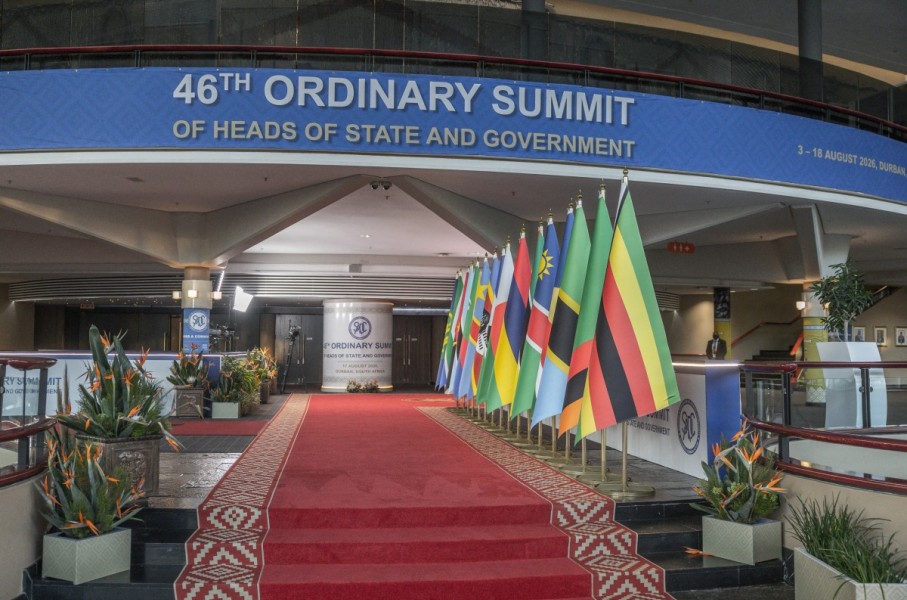 A general view of flags of the Southern African Development Community (SADC) member states. AFP/Rajesh Jantilal