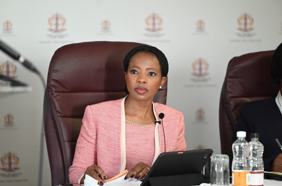 Public Protector Advocate Kholeka Gcaleka briefs the media on the ongoing systemic investigation into alleged maladministration at the National Student Financial Aid Scheme. Gallo Images/Frennie Shivambu