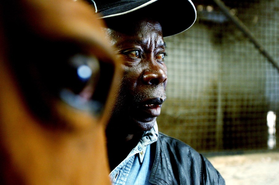 Enos Mafokate, the first black showjumper in South Africa, with one of his horses. Simphiwe Mbokazi/Gallo Images