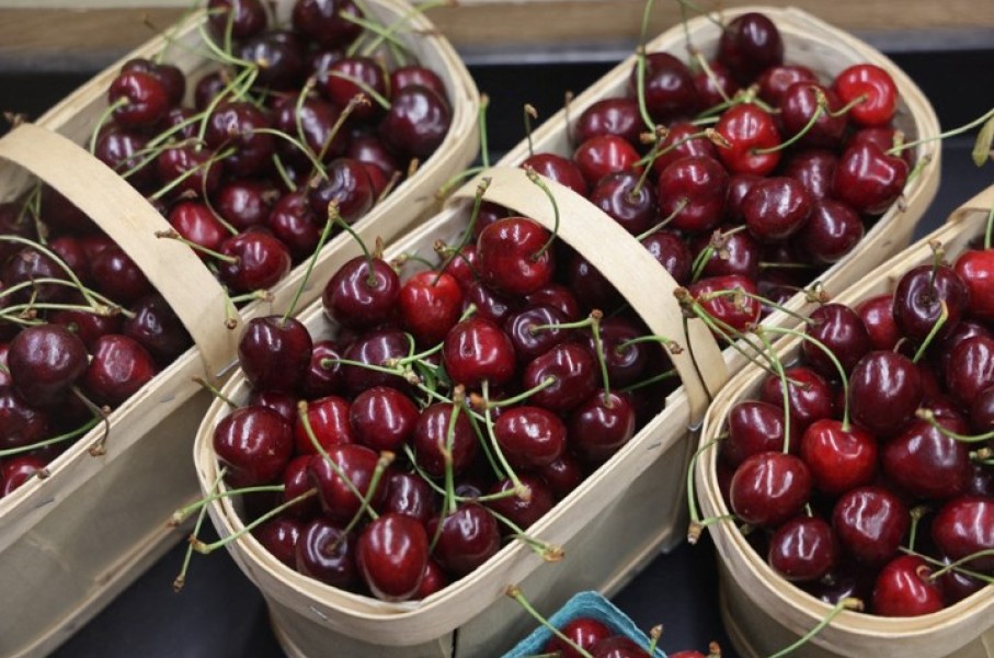 Cherries in baskets. Creative Touch Imaging Ltd/NurPhoto via AFP