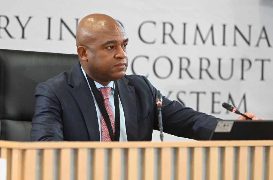 Makgothi Samuel Thobakgale at the Madlanga Commission.  Frennie Shivambu/Gallo Images