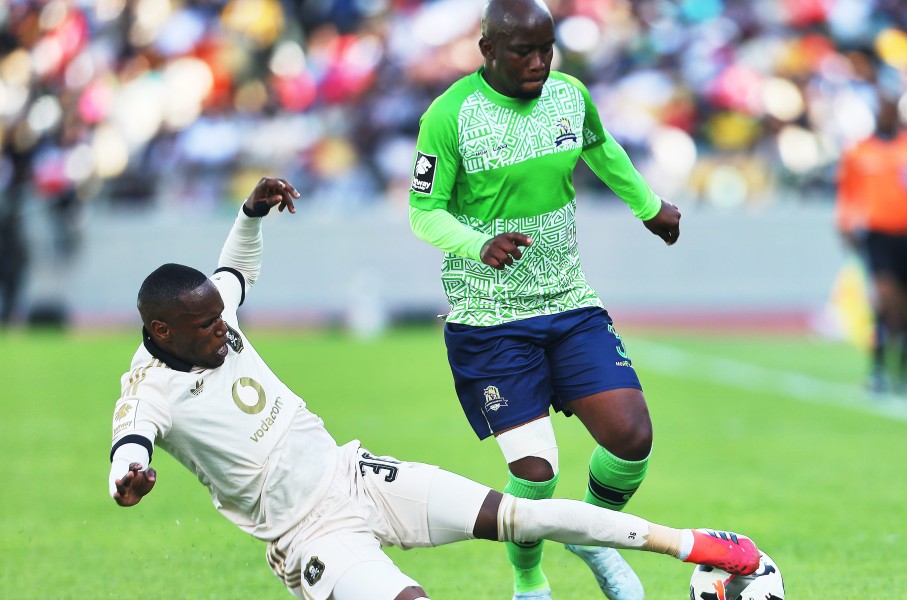 Kamogelo Sebelebele of Orlando Pirates and Siphosakhe Ntiya Ntiya of Marumo Gallants. Daniel Hlongwane/Gallo Images