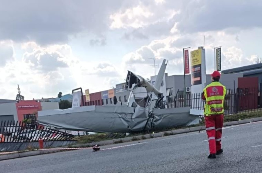 Emergency Management Services (EMS) are actively on scene responding to a reported plane crash.  Supplied 