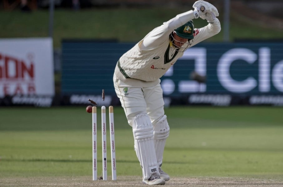 Matt Renshaw is bowled