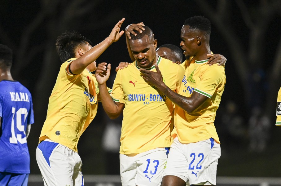 Iqraam Rayners of Mamelodi Sundowns celebrates scoring during the Betway Premiership match between Richards Bay and Mamelodi Sundowns. Darren Stewart/Gallo Images
