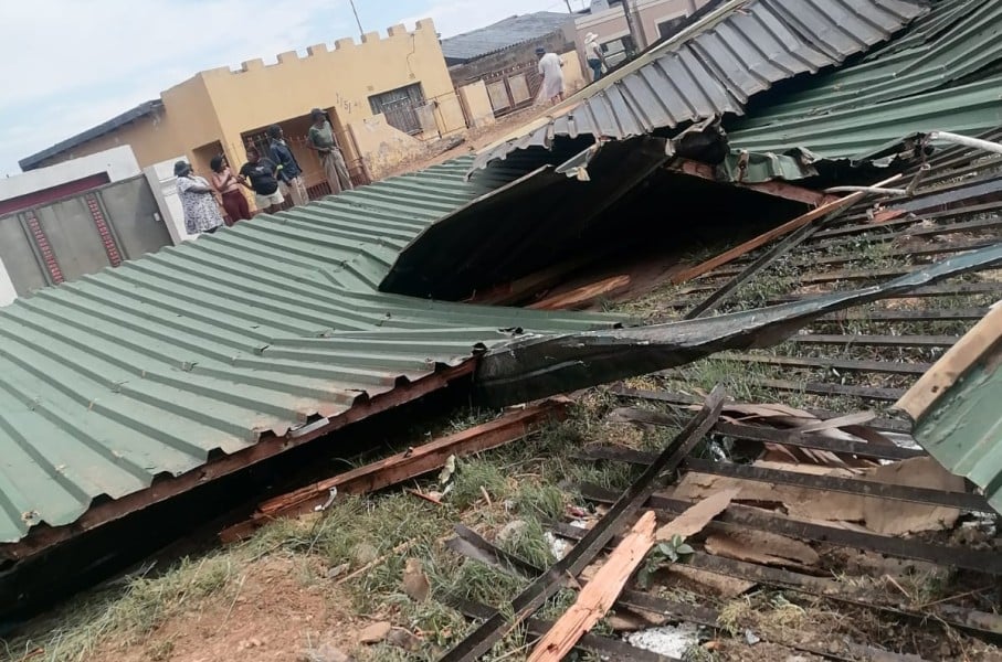 A storm has caused damage at  Reutlwile Junior Secondary School and at the Regina Mundi Church in Soweto. Photo Supplied 