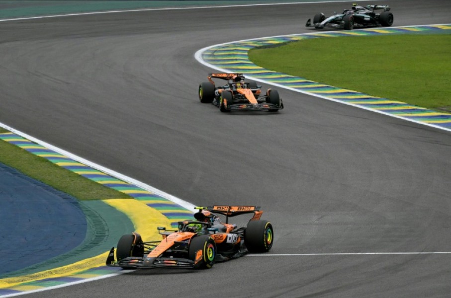 McLaren's Lando Norris (bottom) and Oscar Piastri have duelled all season for the world championship title