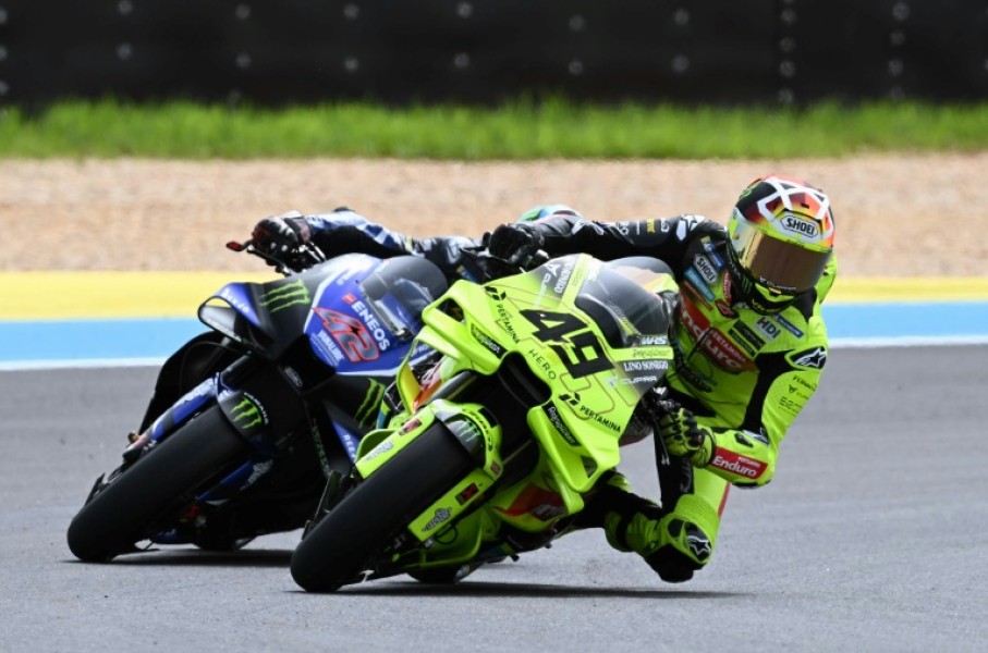 VR46 Racing Team's Italian rider Fabio Di Giannantonio took his first pole position since 2022
