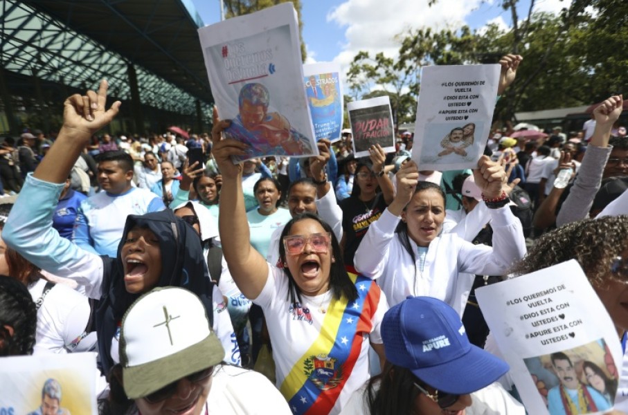 In Caracas, supporters of ousted Venezuelan president Nicolas Maduro have rallied for his release