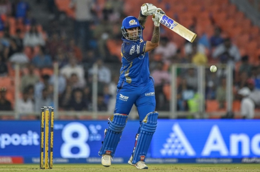 Mumbai Indians' Suryakumar Yadav plays a shot during the 2026 Indian Premier League