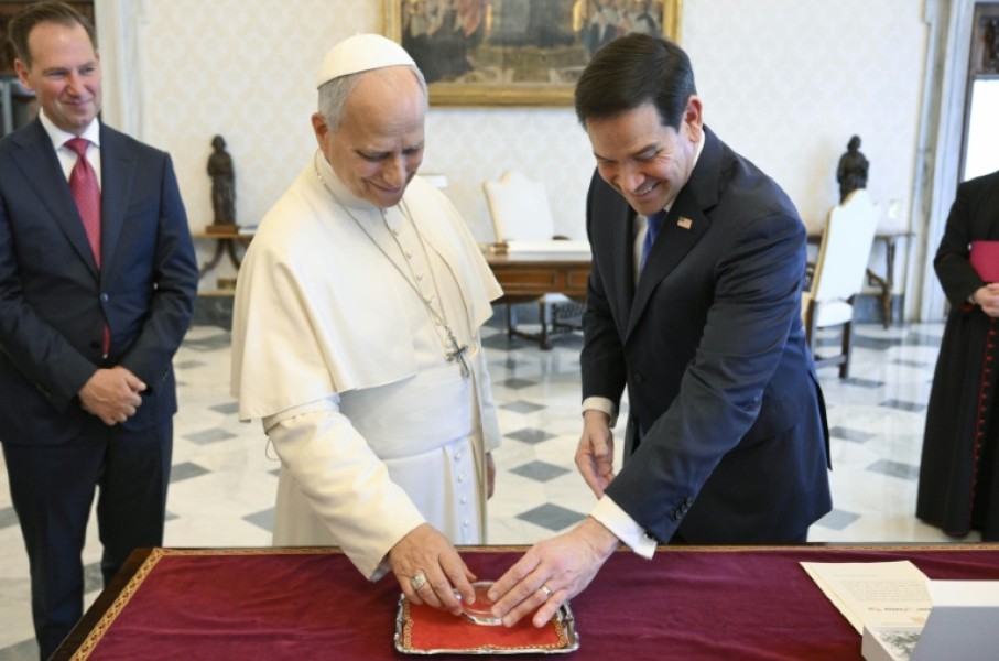 Pope Leo XIV held a private audience with US Secretary of State Marco Rubio in The Vatican