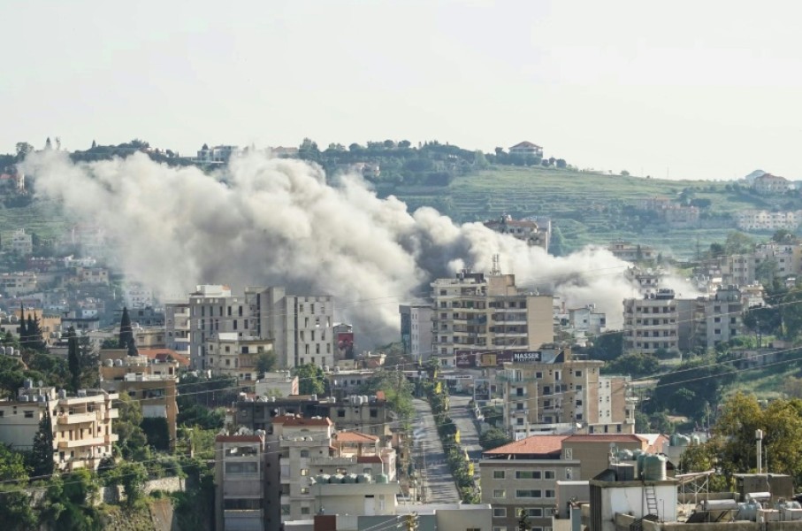 Smoke rises from the site of an Israeli airstrike in south Lebanon, where a truce between Israel and Hezbollah is under strain