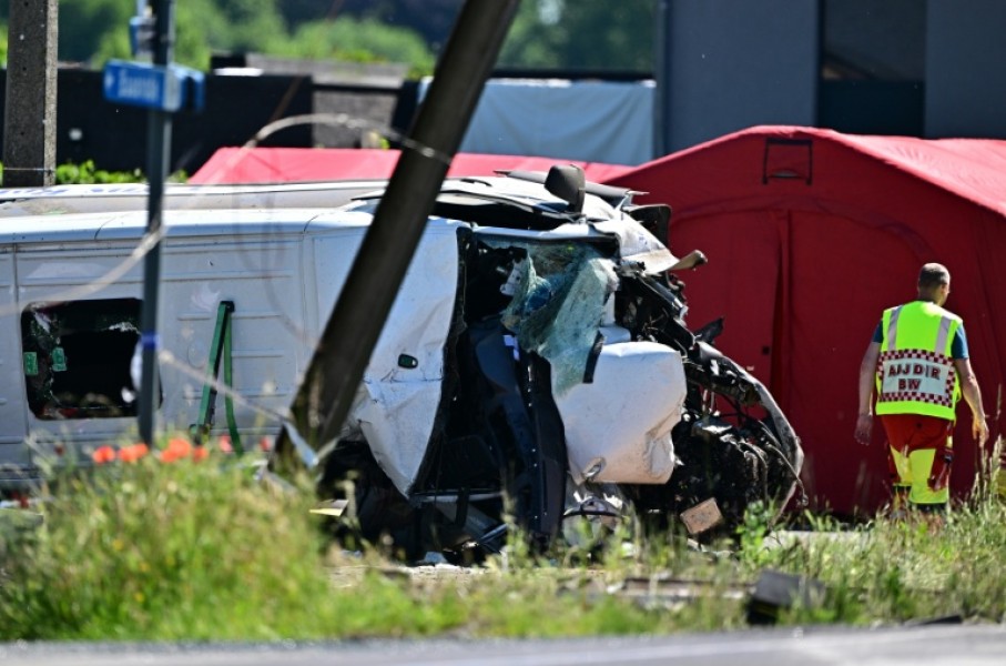 Seven children were aboard the bus, according to a police spokeswoman