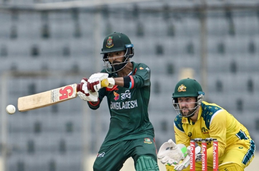 Bangladesh's Towhid Hridoy struck a composed 83 as the hosts reached 274-5 in the third one-day international cricket match against Australia at the Sher-e-Bangla National Stadium
