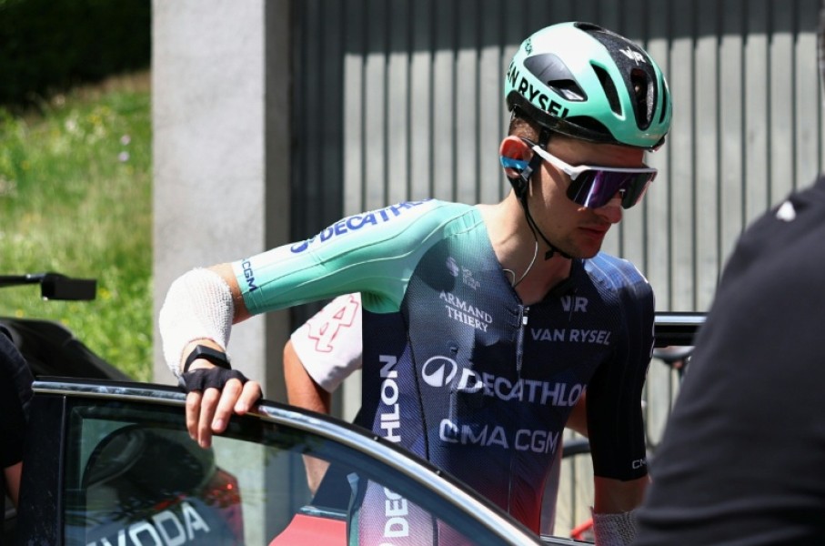 Paul Seixas suffered multiple abrasions on his hands, arms and legs during his crash on a tricky descent
