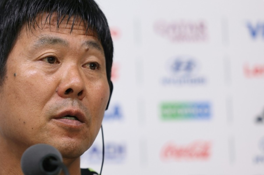 Japan's head coach Hajime Moriyasu