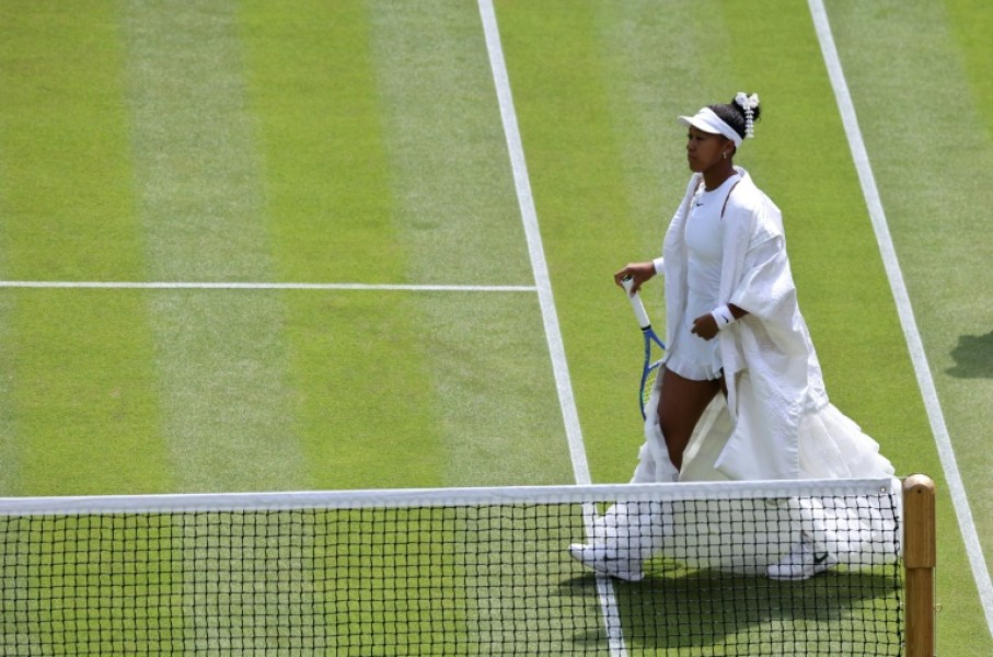Japan's Naomi Osaka strikes a pose at Wimbledon