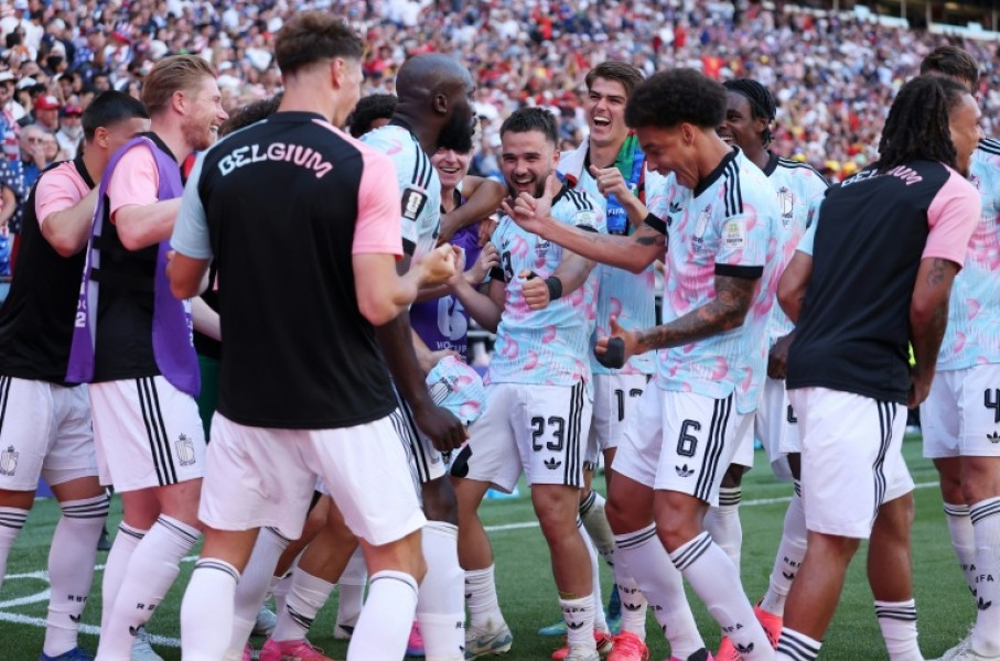 Trump dance: Belgium celebrates after scoring a fourth goal against USA
