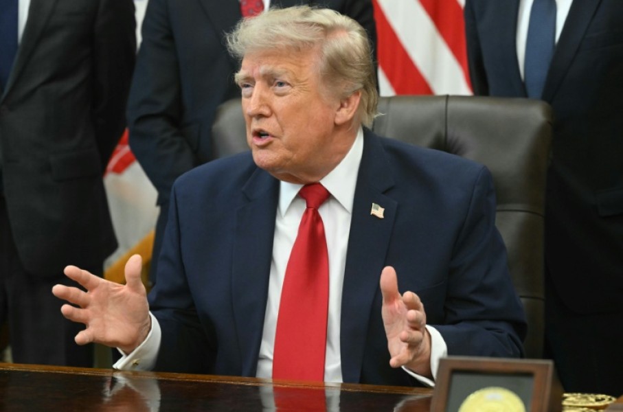 President Donald Trump has said US forces were striking Iran, and that a blockade was being reimposed on Iranian ports