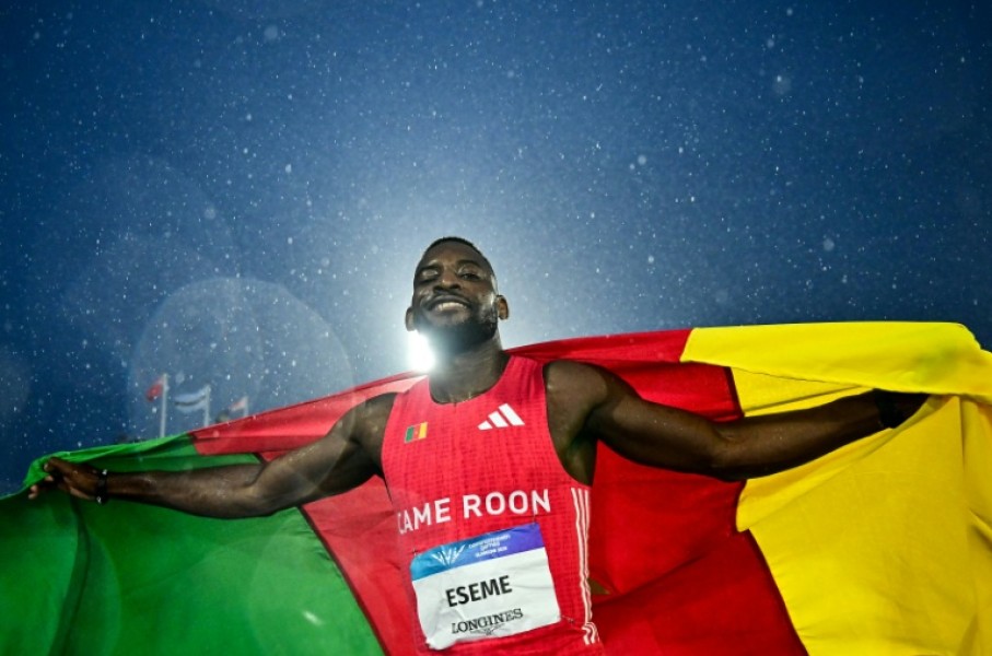 Cameroon's Emmanuel Eseme won the men's 100m final at the Commonwealth Games