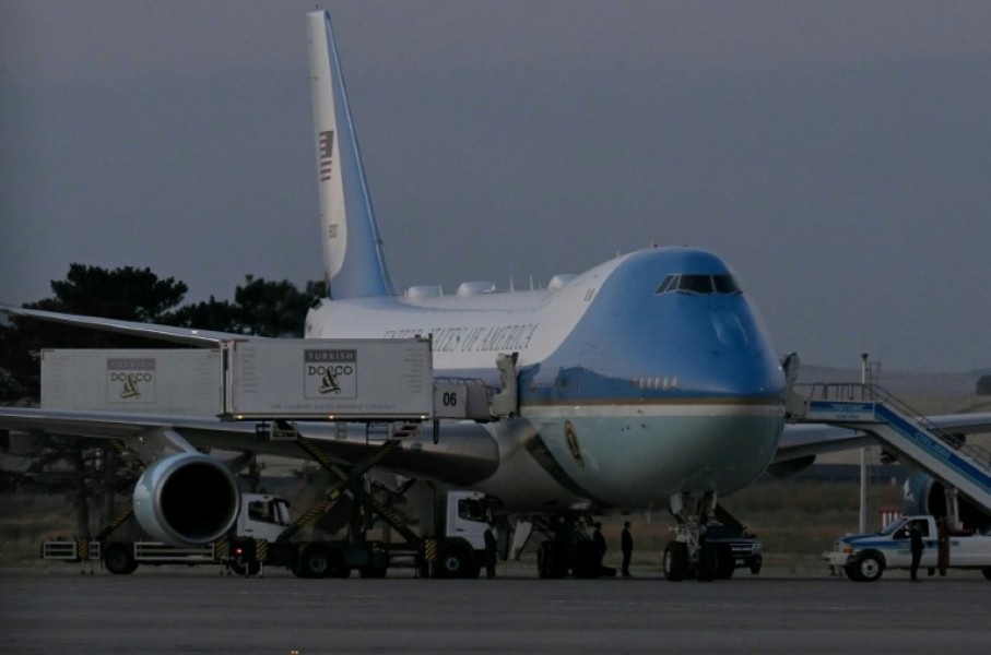 Air Force One prior to President Donald Trump's departure from Ankara on July 8, 2026 -- on a different plane