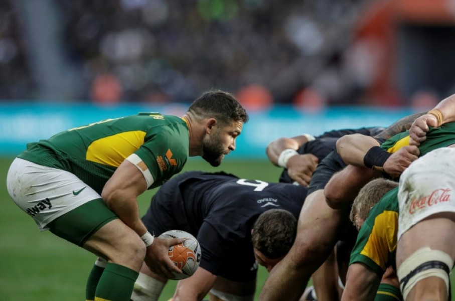 South Africa scrum-half Cobus Reinach prepares to put the ball into a scrum during the Cape Town Test against New Zealand