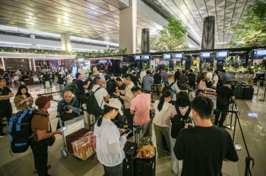 More than 240 domestic and international flights were cancelled or delayed due to volcanic ash on Monday morning alone, Jakarta's Soekarno-Hatta International Airport said